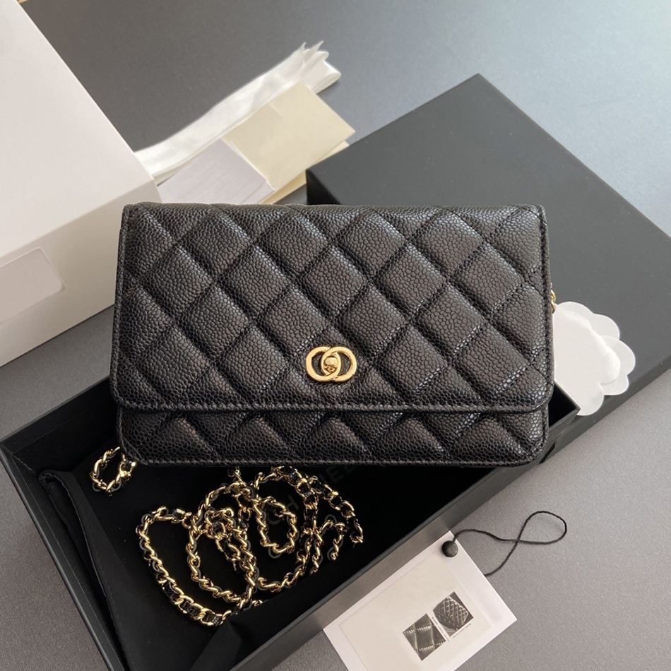 Sacs de créateurs Sac à bandoulière Hasp Fortune Sac de haute qualité avec boîte Sac Plaid Flap Caviar Sac à main en cuir Lettre Boucle d'or Sacs