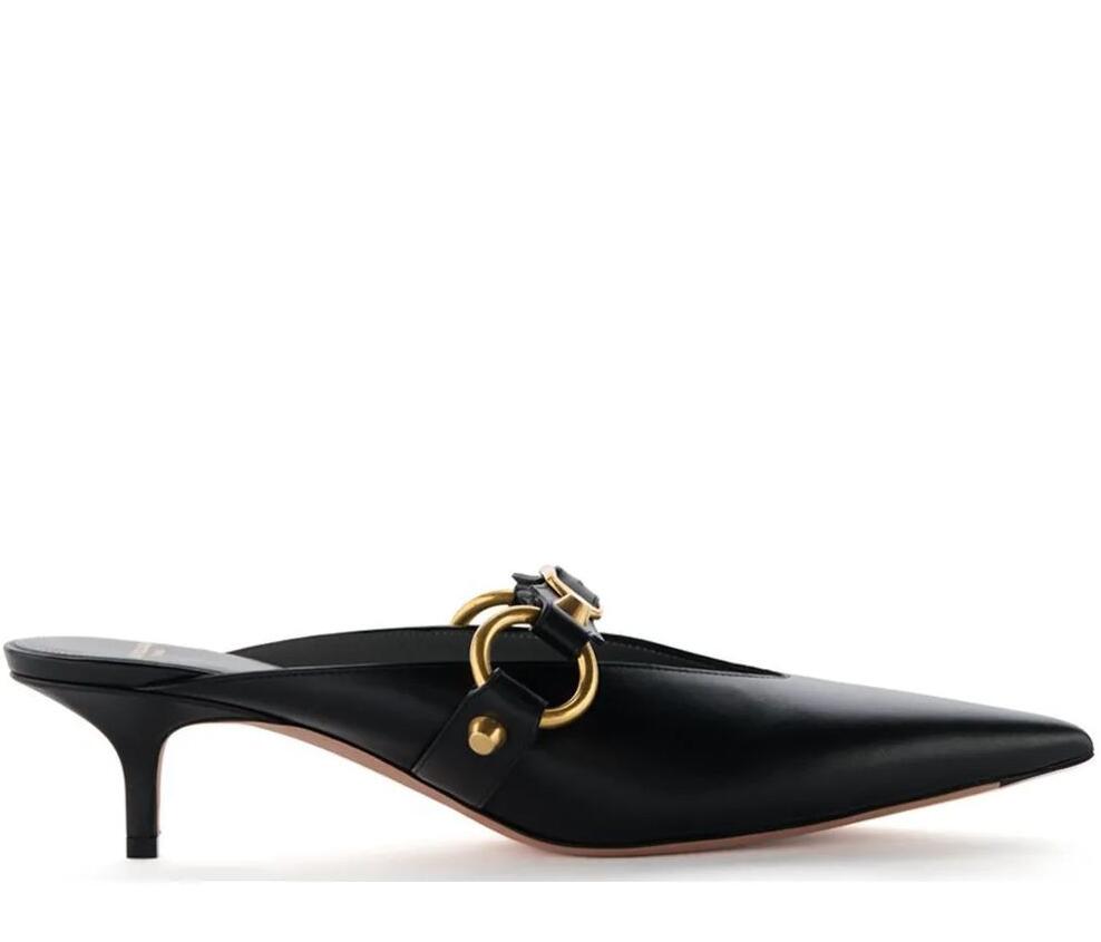 Eleganti 26 P/E da donna City muli impreziositi in pelle Slingback in raso strass muli sandali con tacco in pelle scamosciata Abito da donna Abito d