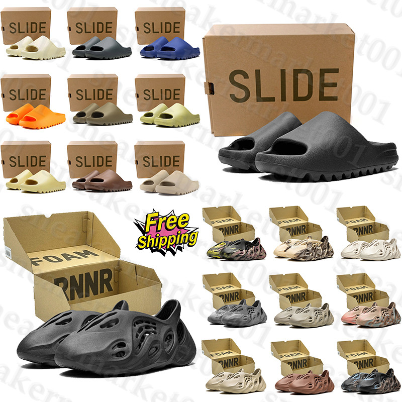 Free Shipping With Box Designer foam runners foamrunners sandals women slides clogs heels slippers sliders claquette shoes for mens d h gate womens