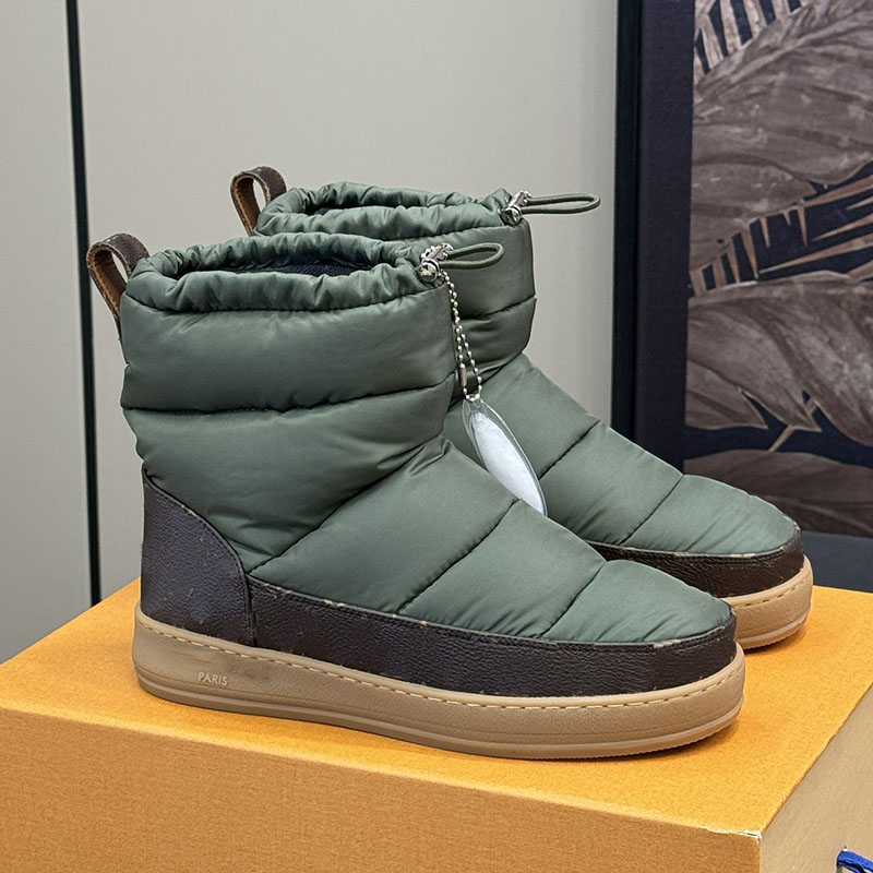 Women Platform Heels Ankle Boots Designer Cowhide Lace Up Outdoor Leisure Shoes Vintage Black Brown Green 26ss Winter Lady Luxury Western Snow Boot