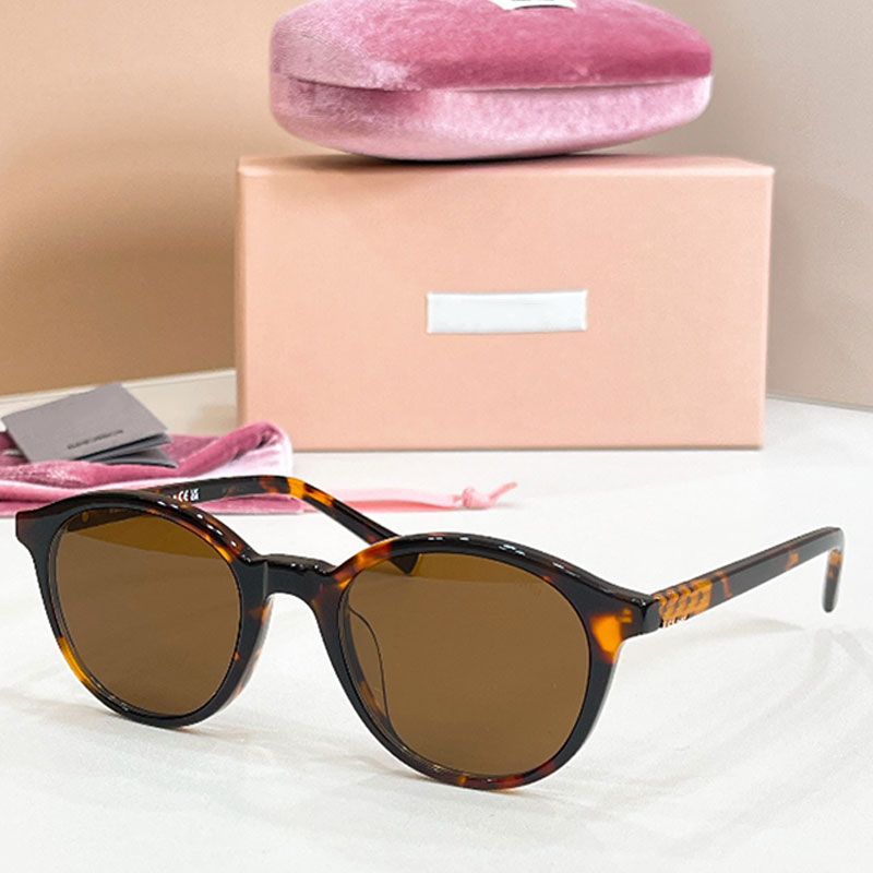 MU02W Luxury Womens Round Sunglasses Acetate Frame Fashion Designer Lady Glasses Outdoor Leisure Women Sunshade Glasses With Original Box 02W