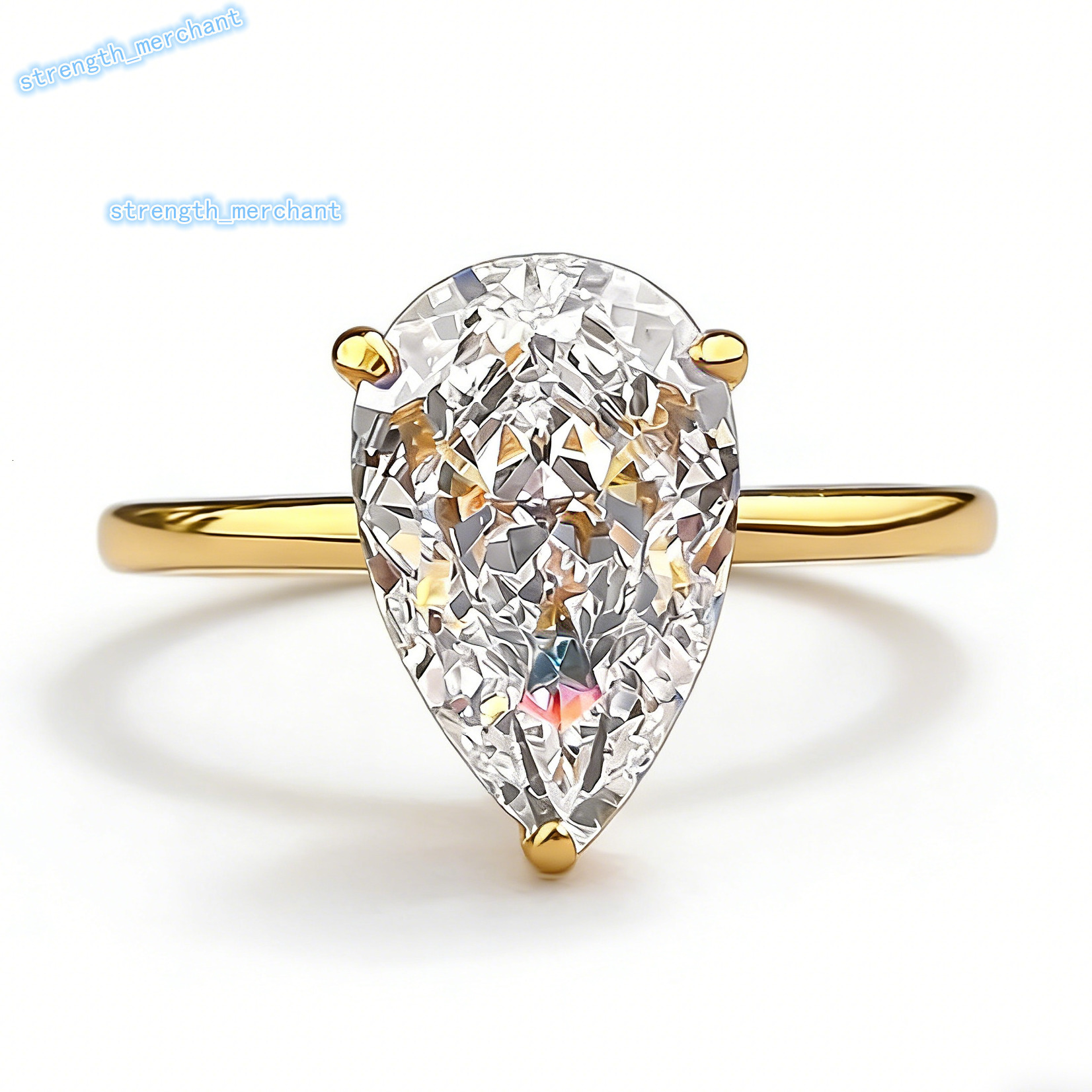 Luxury Women 925 Sterling Silver Pear Cut 7*11mm 5A diamondia Ring Engagement Wedding Iced Out Diamond Rings Jewelry Wholesale