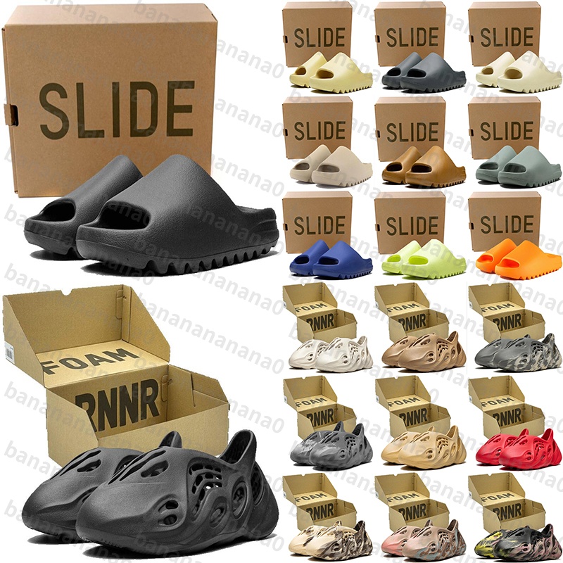 Free Shipping With Box Designer foam runners foamrunners sandals women slides clogs heels slippers sliders claquette shoes for mens d h gate womens