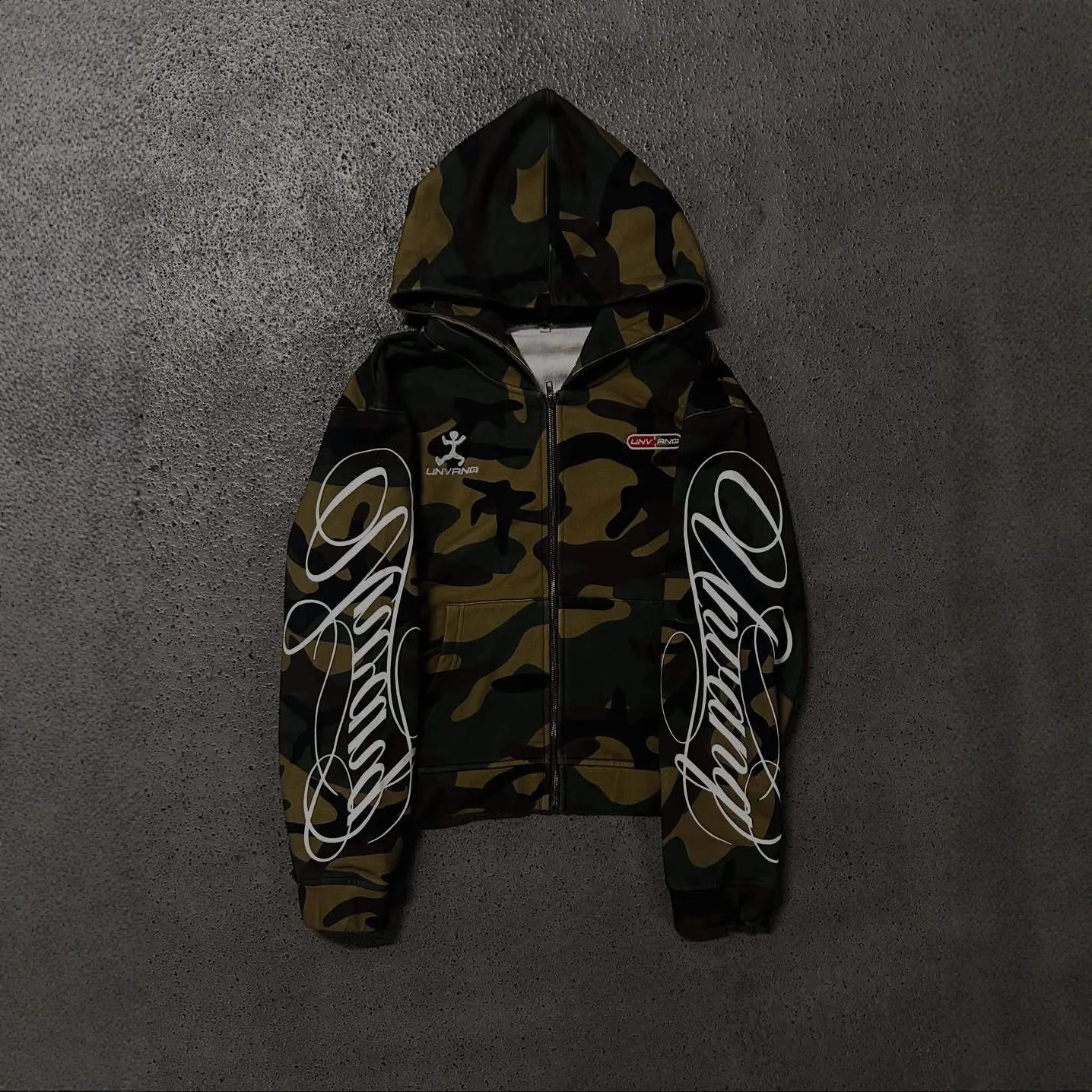 Autumn Men's and Women's High Street Fashion Embroidery Camouflage Harajuku Ins Style Zipper Hooded Sweatshirt Y2k Clothing 260920