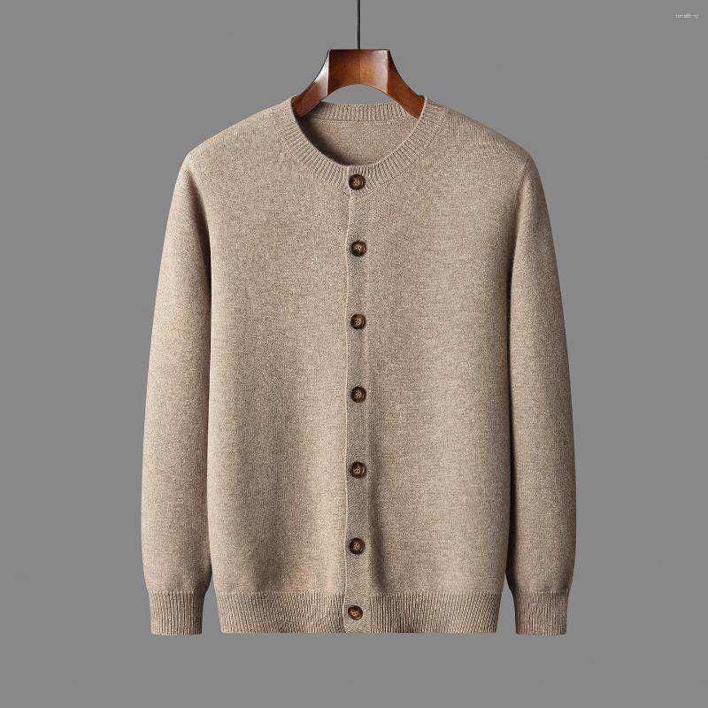 Men Merino Wool Coats Cardigan Sweater Knit Jacket Cozy Autumn Winter Thick Warm Clothes Casual Fashion Daily Man Tops