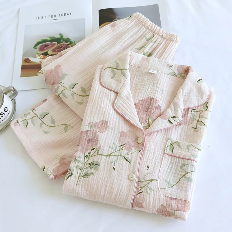 100% Cotton Autumn And Winter women pajamas long-sleeved trouser ladies pajamas home service sleepwear Women Homewear 260918