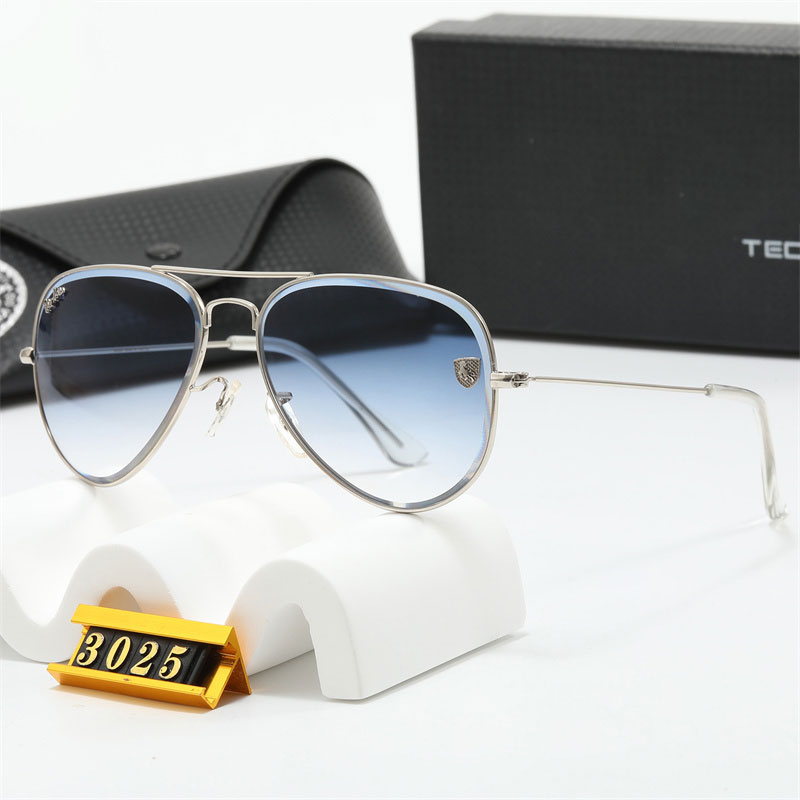 Luxury Designer Men Women Pilot Sunglasses UV400 Protection Metal Frame Pink Gradient Lens Outdoor Driving Sun Glasses RB3025 With Box