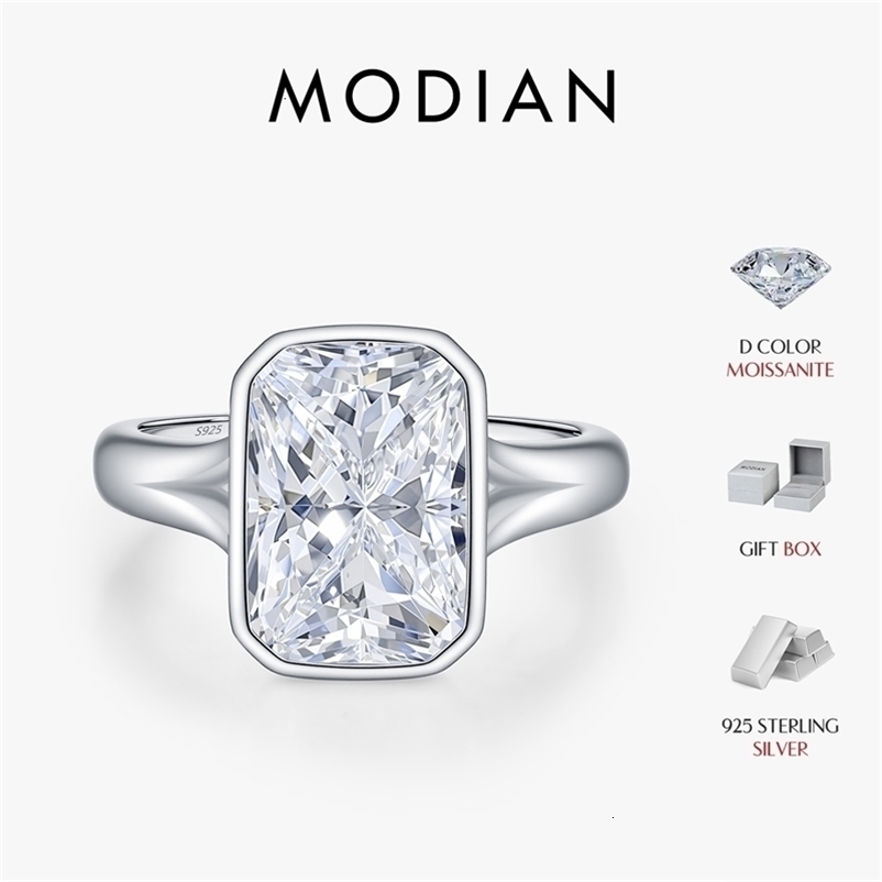 MODIAN 4.5CT D Color Ring 925 Sterling Silver Rectangle Lab Diamond Wedding Statement Rings For Women Fine Jewelry 260918