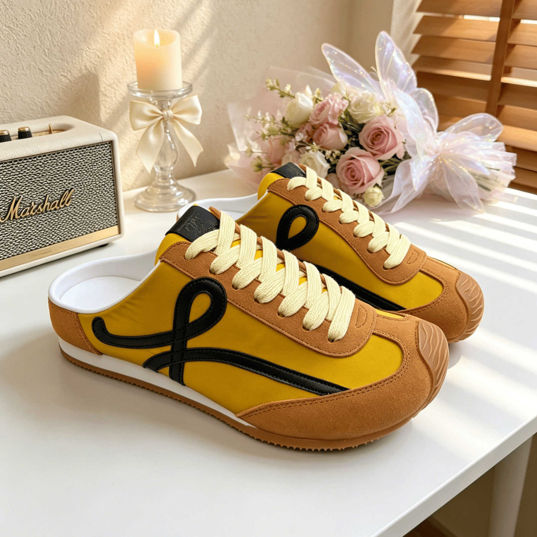 Slippers Celebrity-style slippers versatile German training style half-slippers breathable and casual for outdoor wear and energetic unisex soft sol