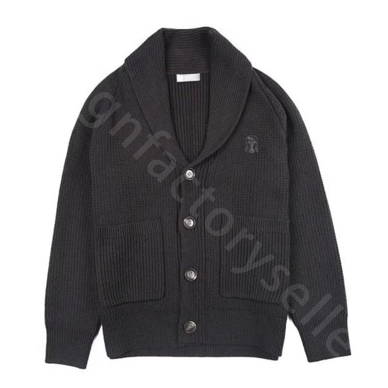Designer Sweaters Men Wool Cotton Lapel Cardigans Long Sleeve Mens Knitted Jacket B1289