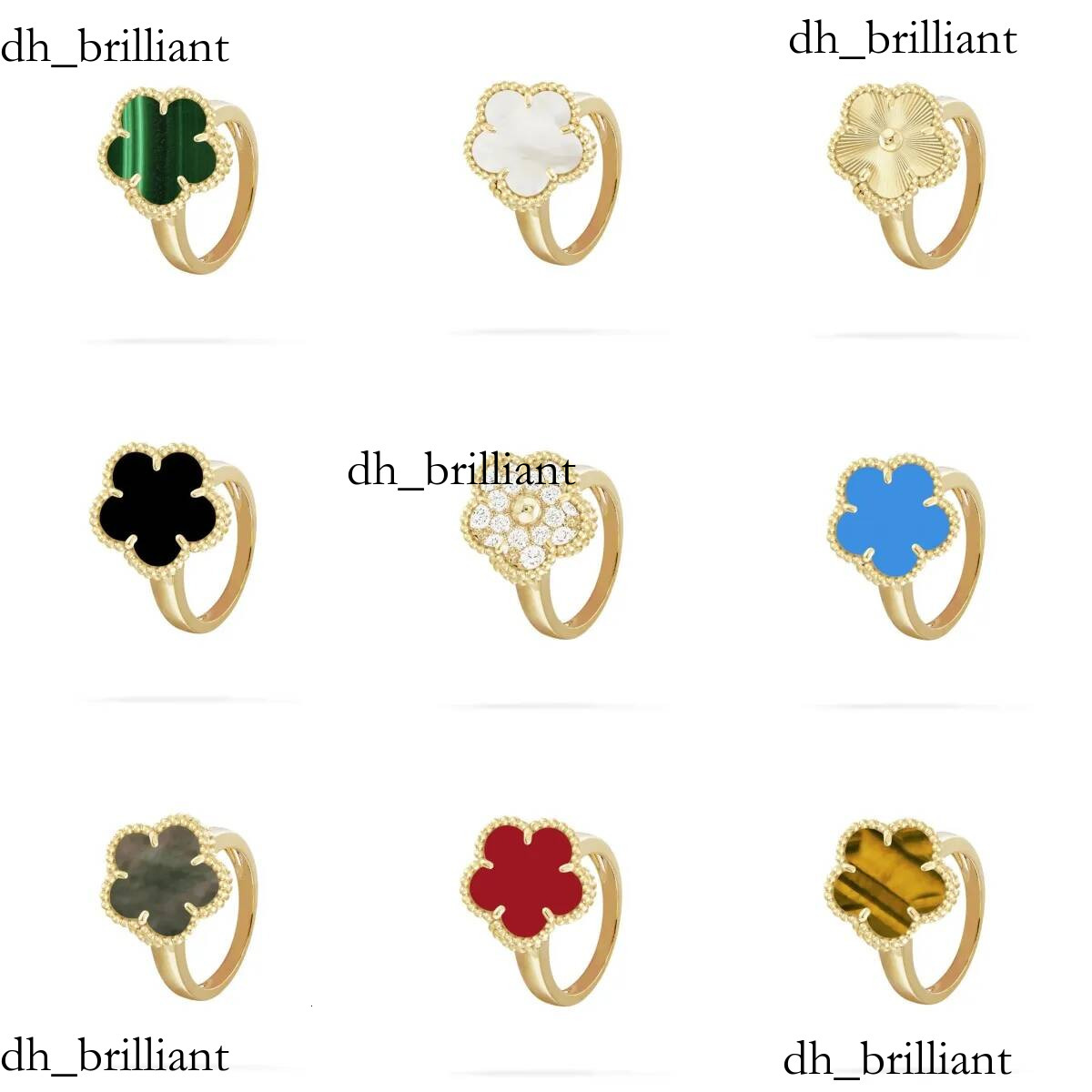 High quality gold diamond designer for women engagement men love rings New Ladies Ring Luxury Four leaf flower ring Jewelry Wedding gift Hot