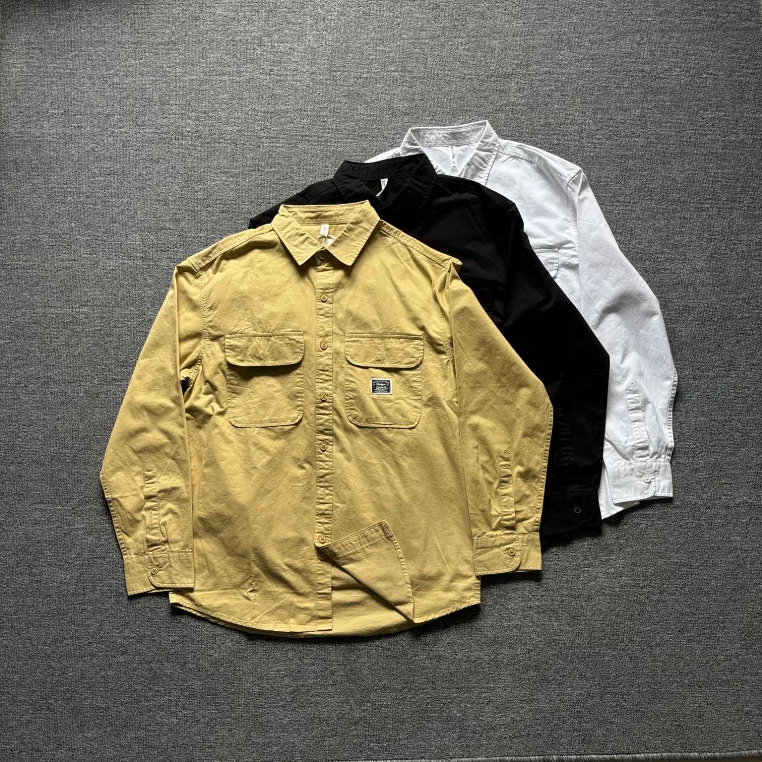 Men's Casual Shirts 2026 spring new pure cotton long-sleeved work shirt Japanese casual trendy shirt jacket X260919