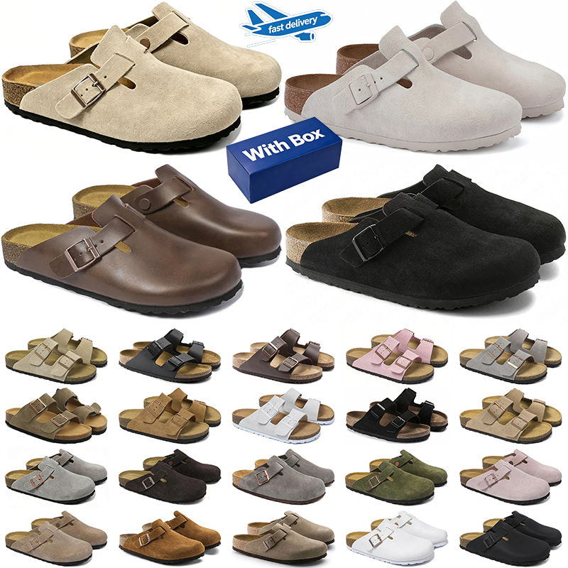 designer slippers buckle sandals for men women clogs mules suede leather shoes slide mens womens brown sandal black white brown grey with box