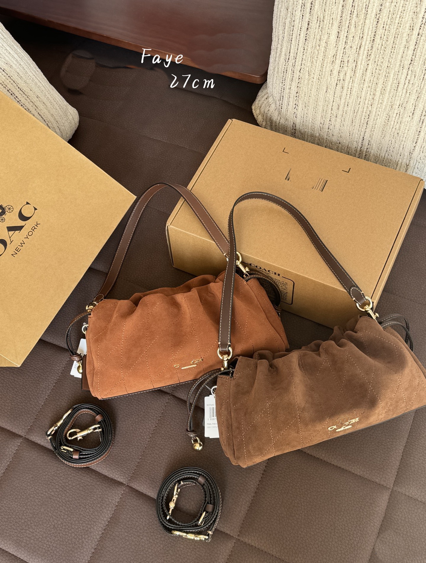 Faye Cloud Bag Quilted Suede Drawstring Shoulder Crossbody Bag Brown Designer Ruched Hobo Women Casual Chelsea Shoulder Bag 30 36 Vintage Daily Hand