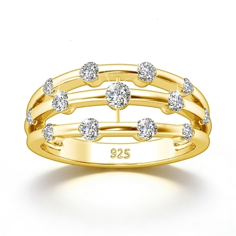 Certificated Rings For Women Solid 925 Sterling Silver Band Wedding Jewelry Gift Girl Pass Diamond Test 260918