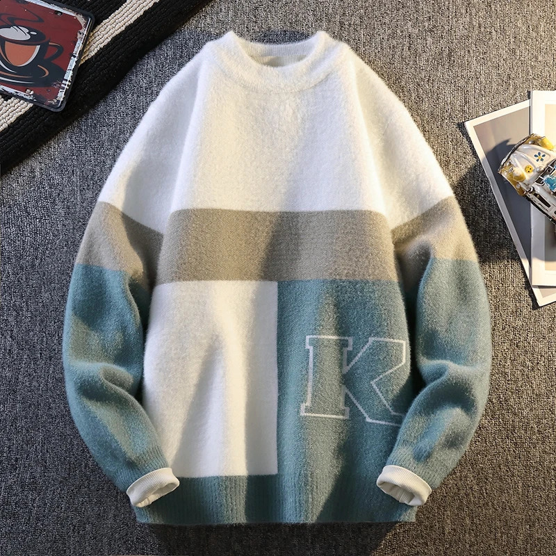 2026 Winter style Sweater Men fashion Casual Knit Pullovers Mens Thick Warm Loose Knitted Sweaters ONeck Streetwear Man 260920