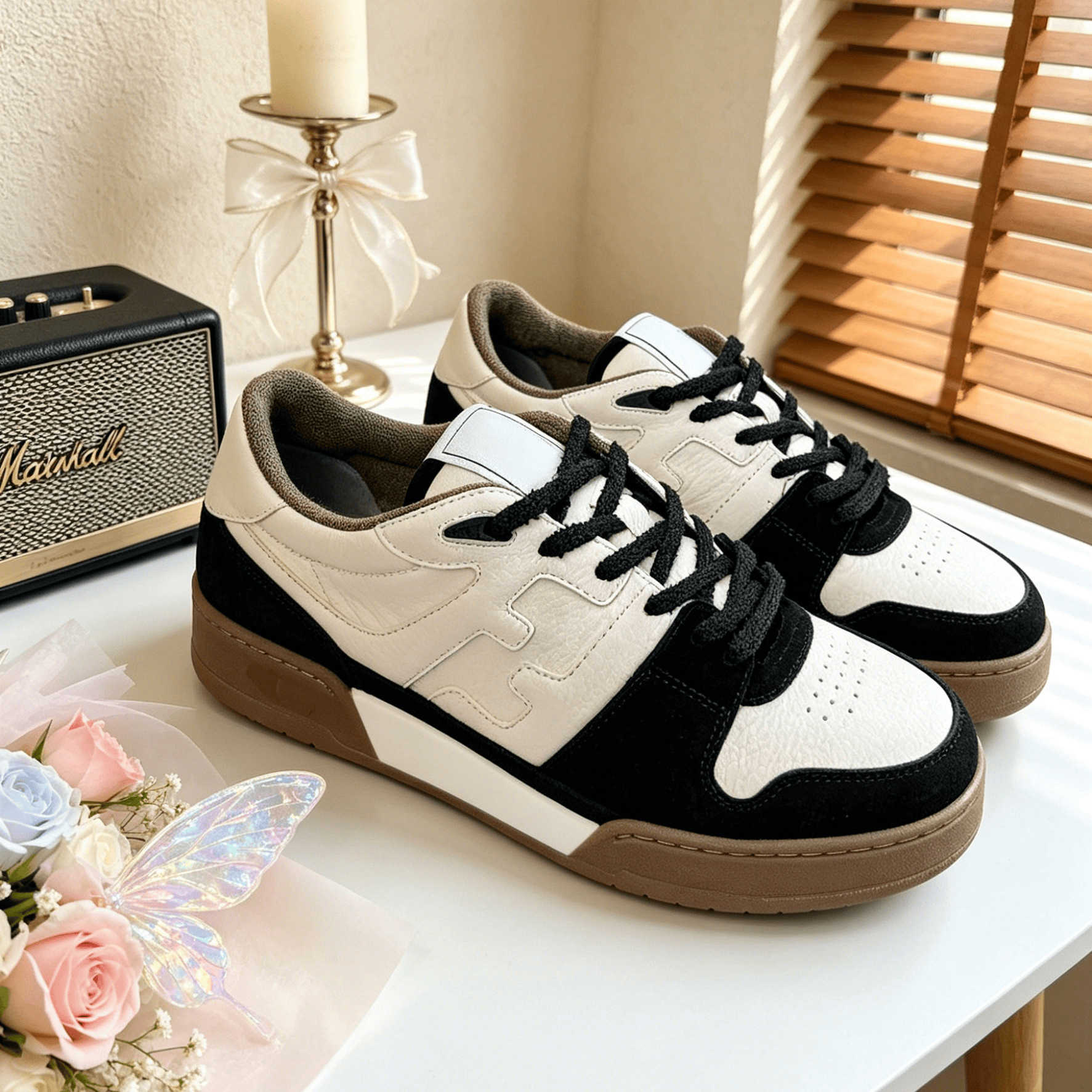 Chaussures habillées 2026 Nouvelle collection Double cuir Color-Block Baskets décontractées et chaussures de sport polyvalentes pour les couples