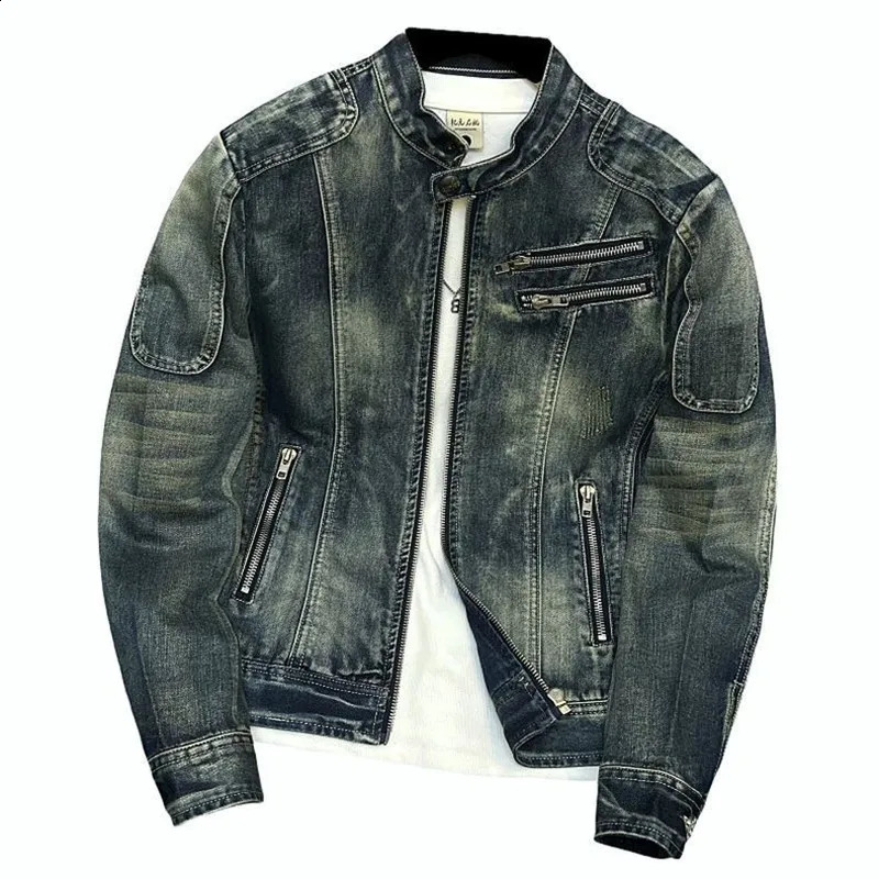 Autumn and Spring Fashion Trend Vintage American Motorcycle Denim Jacket Men's Loose Sports Plus Size High Quality Outerwear 260920