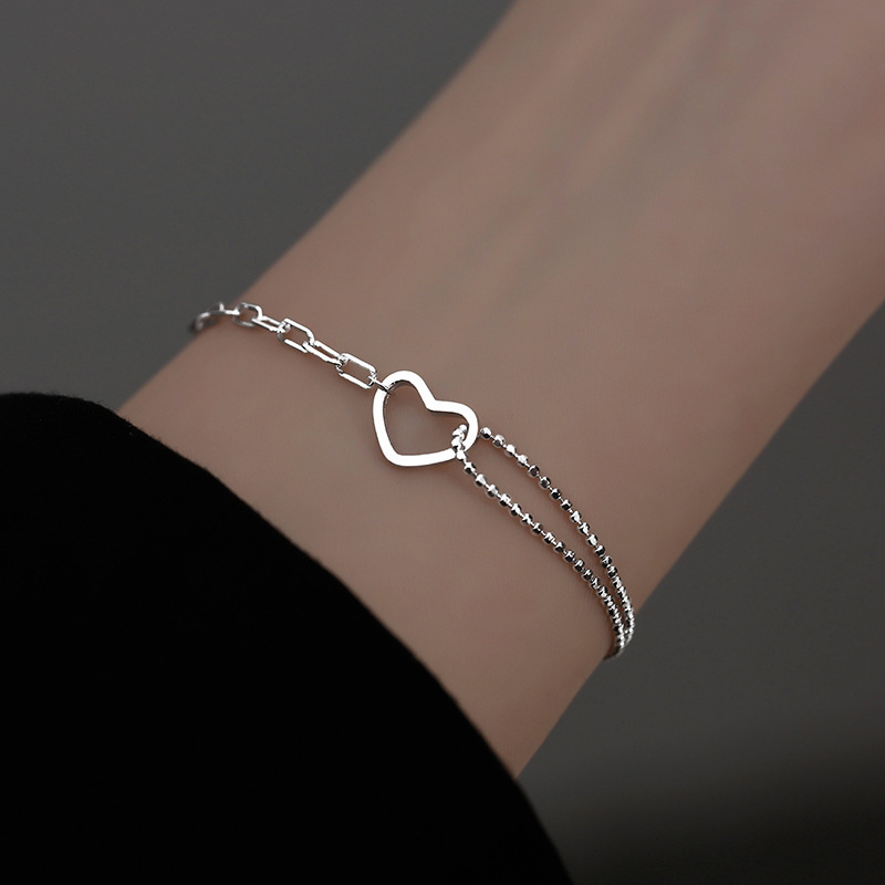 Heart Bracelet Women, Simple Style For Students, Japanese And Korean Version, High-End Niche Design, Heart-Shaped Jewelry