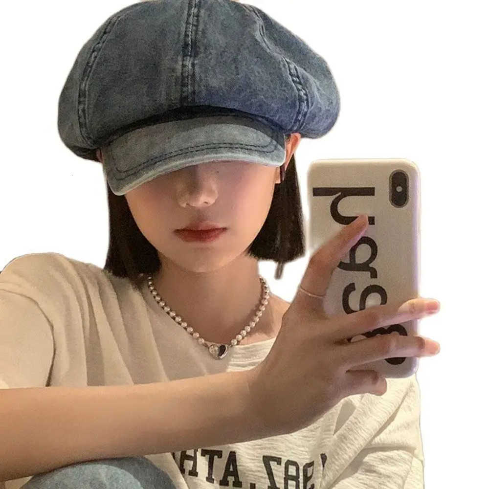 artist Berets women's New designer beret hat Autumn fashion Female ladies denim cotton painter octagonal cap gorros J260919