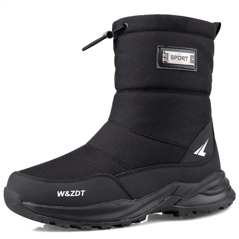 2026 Outdoor Winter Boots Men's Shoes Plus Velvet Thick Warm Snow Boots Waterproof Ski-proof Boots High-top Large Cotton Shoes 260920