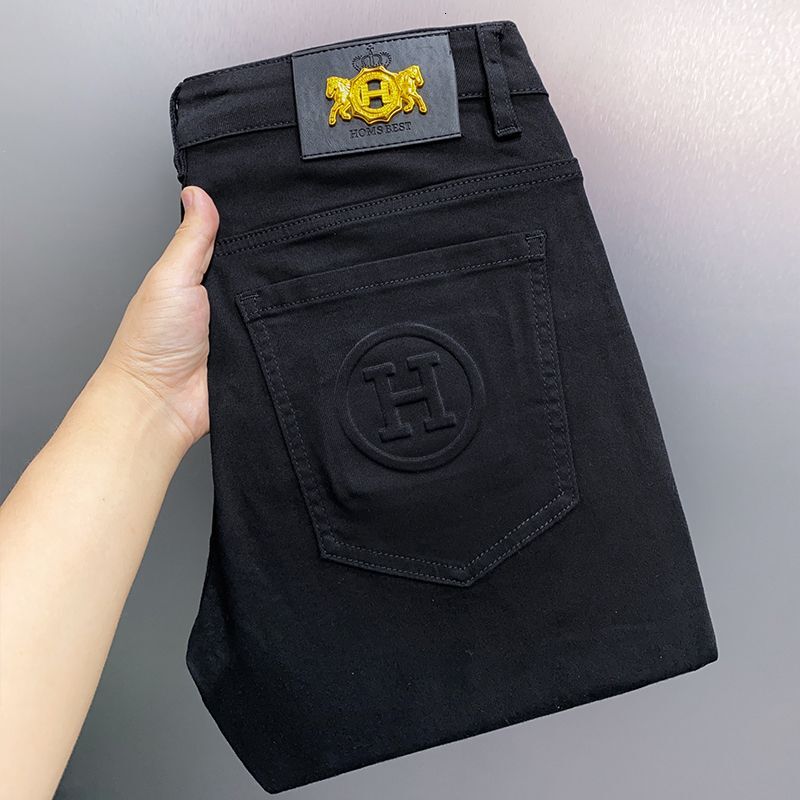 Niche Design 2026 Spring Black High-End Men's Jeans, Trendy Loose Fit, Versatile Casual Long Pants