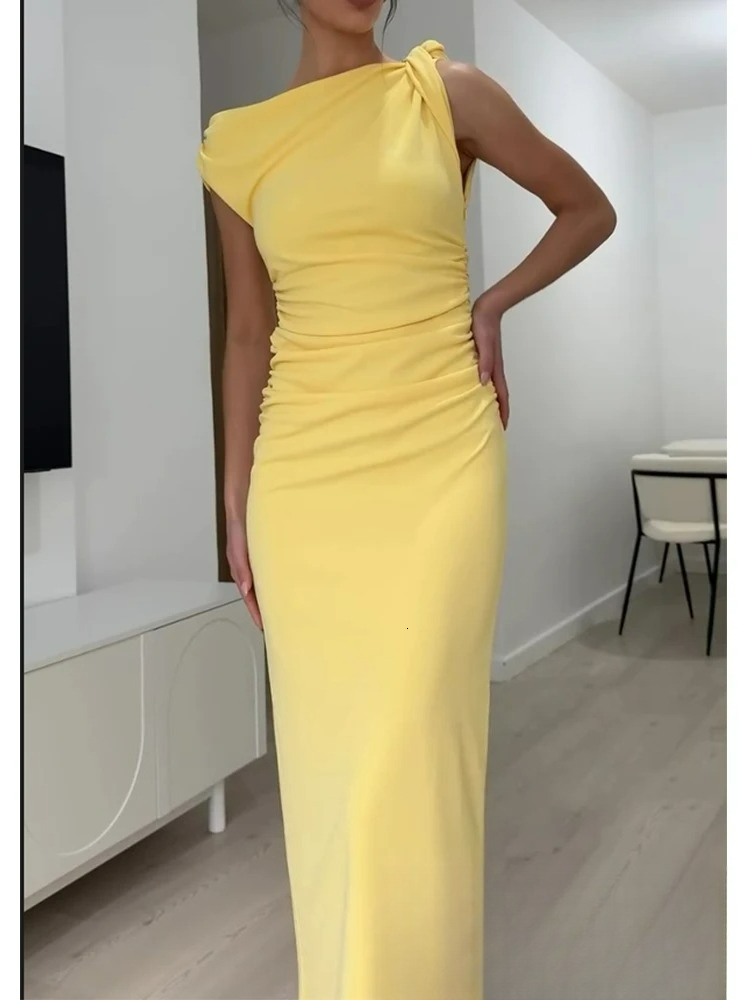 KONDALA Vintage Casual Women Solid O-Neck Sleeveless Asymmetrical Straight Vestidos Fashion 2025 Spring Summer Dress