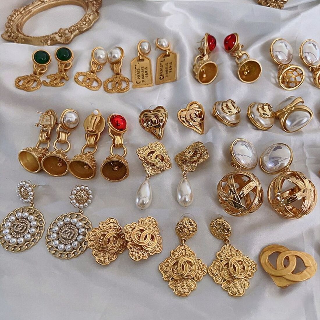 Designer cc earrings New Jewelry Vintage Earrings Luxurious Extravagant Gold Earrings channel earrings