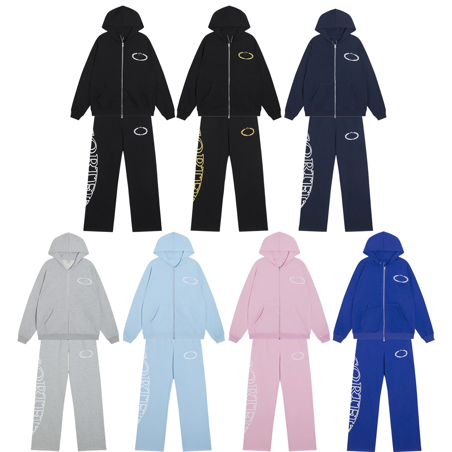 men Hoodies Designer American Style Zipper Hoodie Y2k Casual Loose High Street hoodies Sleeve Hip Hop Fashion Letter Print Sweatpants sets SZIE S XL