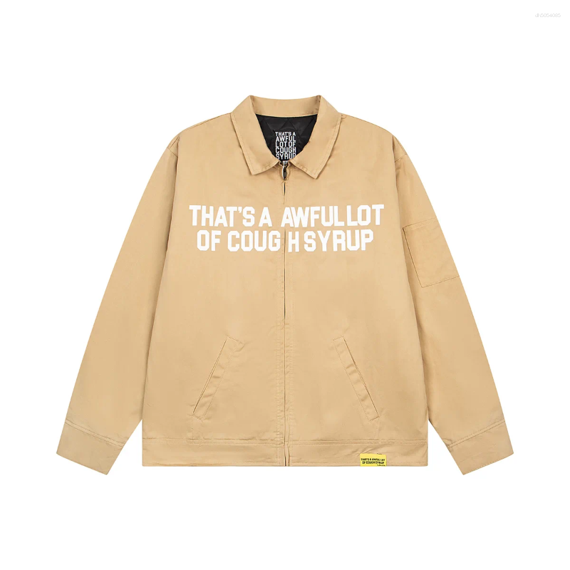 Giacca a vento con lettera streetwear imbottita con cerniera per uomo e donna Cappotto autunnale oversize con colletto rovesciato