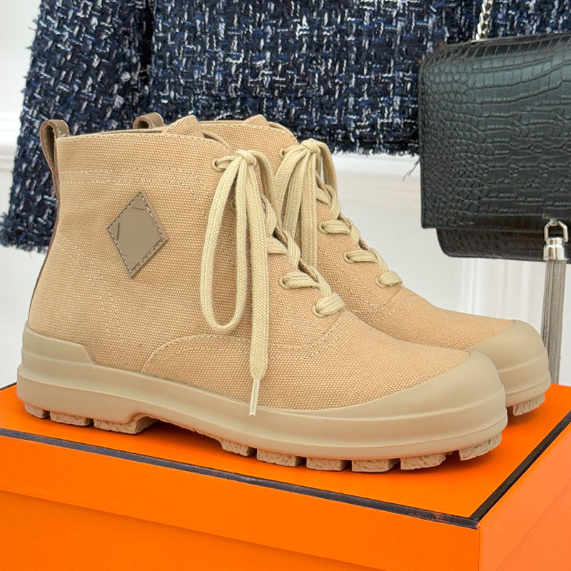 Kooler Ankle Boots Womens Designer Casual Short Boots Luxury Canvas High Top Hiking Boots Wear Resistant Thick Soled Workwear Anti Slip Boots Top Qu