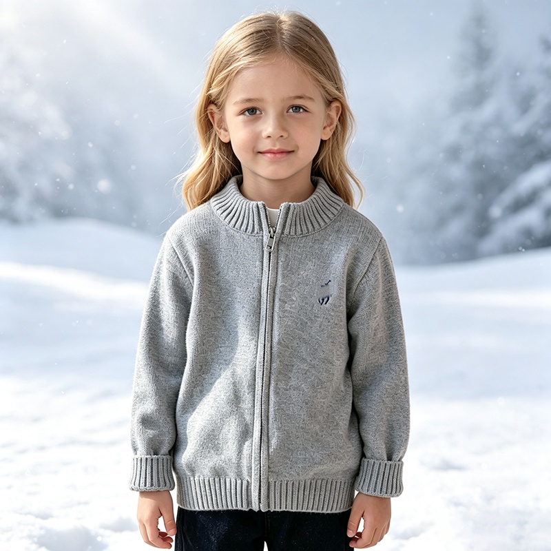 Baby POLO Cardigan Coat Kids Clothing Boys Girls Sweaters Solid Sweaters 3-10Years Children Knit Sweater