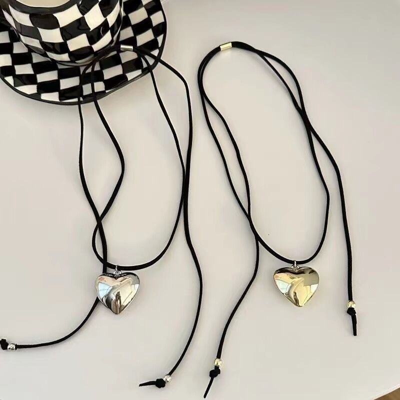 American Style Fashion Adjustable for Women Simple Personality Large Heart Pendant Necklace Trendy