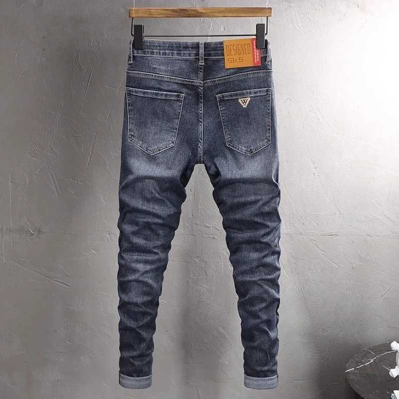 Men's Jeans Autumn and Spring Pure Color American Vintage Straight Leg Jeans for Men Casual Sports Comfortable High Quality Denim Pants X260919