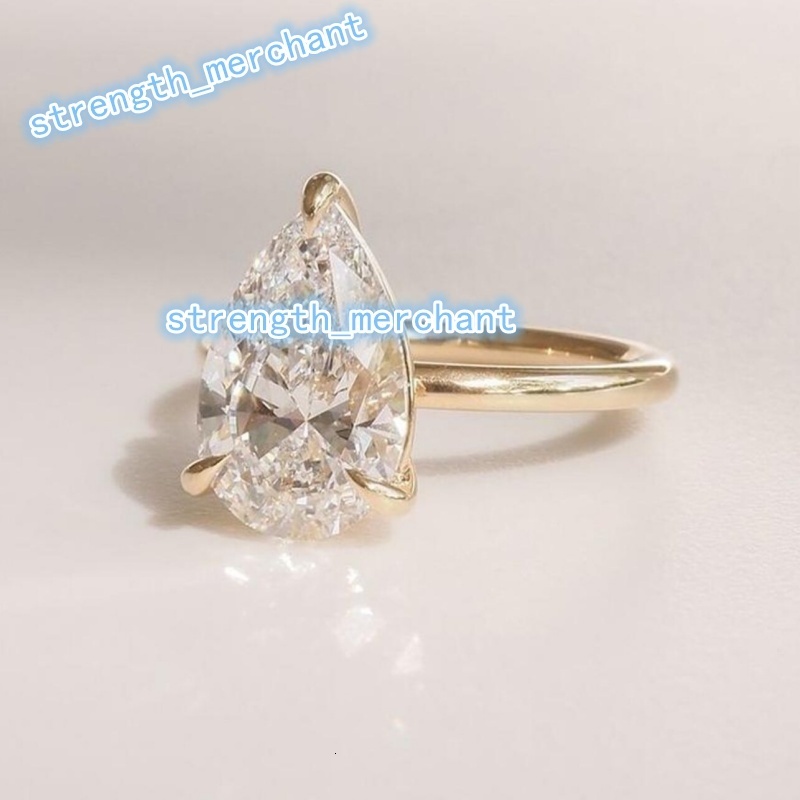 14k 18k Solid Gold Lab Grown Diamond Engagement Ring Men Women IGI Certified 2ct 3ct Vvs Pear Cut Classic Verdia Custom