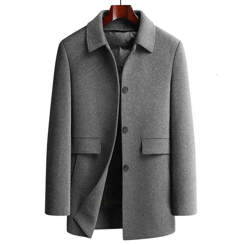 Arrival Men's Wool Blends New Fahsion Autumn and Winter Detachable Down Liner Double-sided Men's Lapel Woolen Coat Plus Size M L XL 2XL 3X