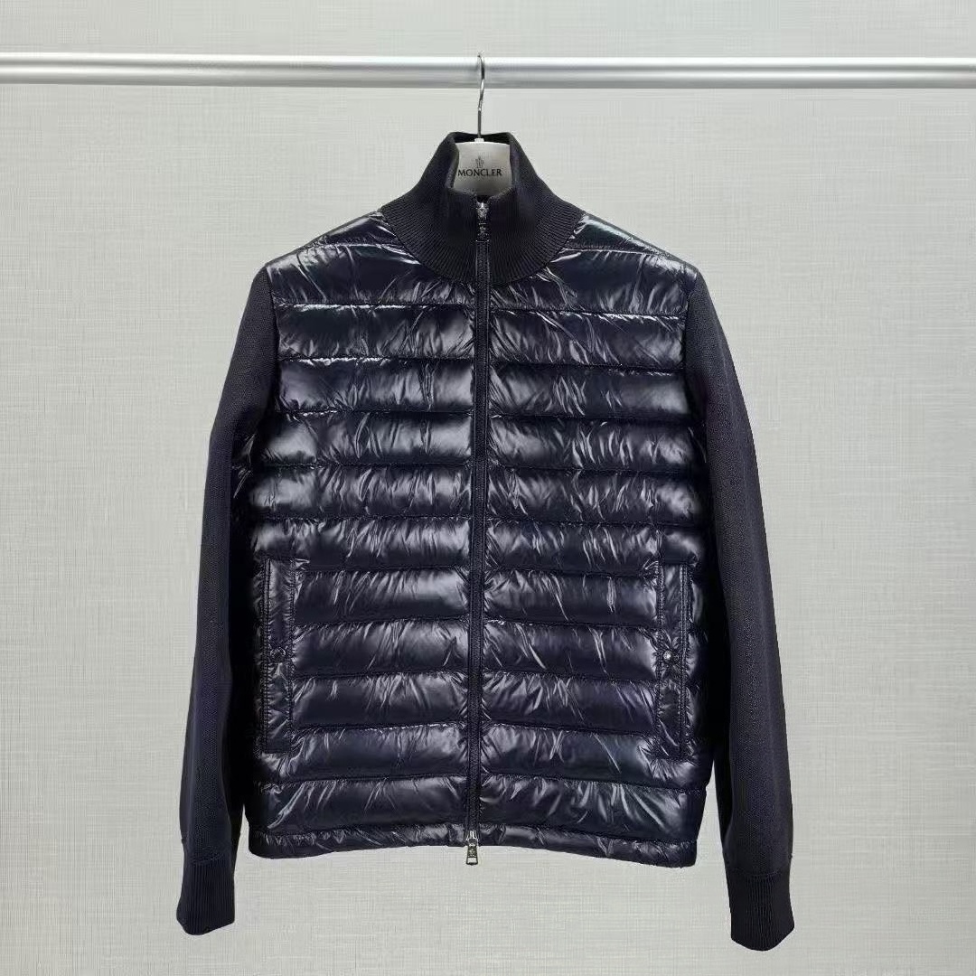 Mon Clear Puffer Jacket Winter Women Down Parkas Monclrear Doudoune Puffer Stand Collar Knitted Splicing Sweater Down Monlclrea Jacket Fluffy Coat 2
