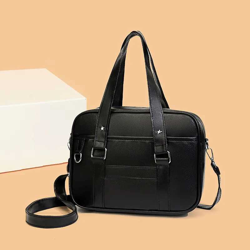 Cute School Uniform Style Handbag Women's Commuter Shoulder Bag Korean Fashion Soft PU Material Medium Square Bag Z260918
