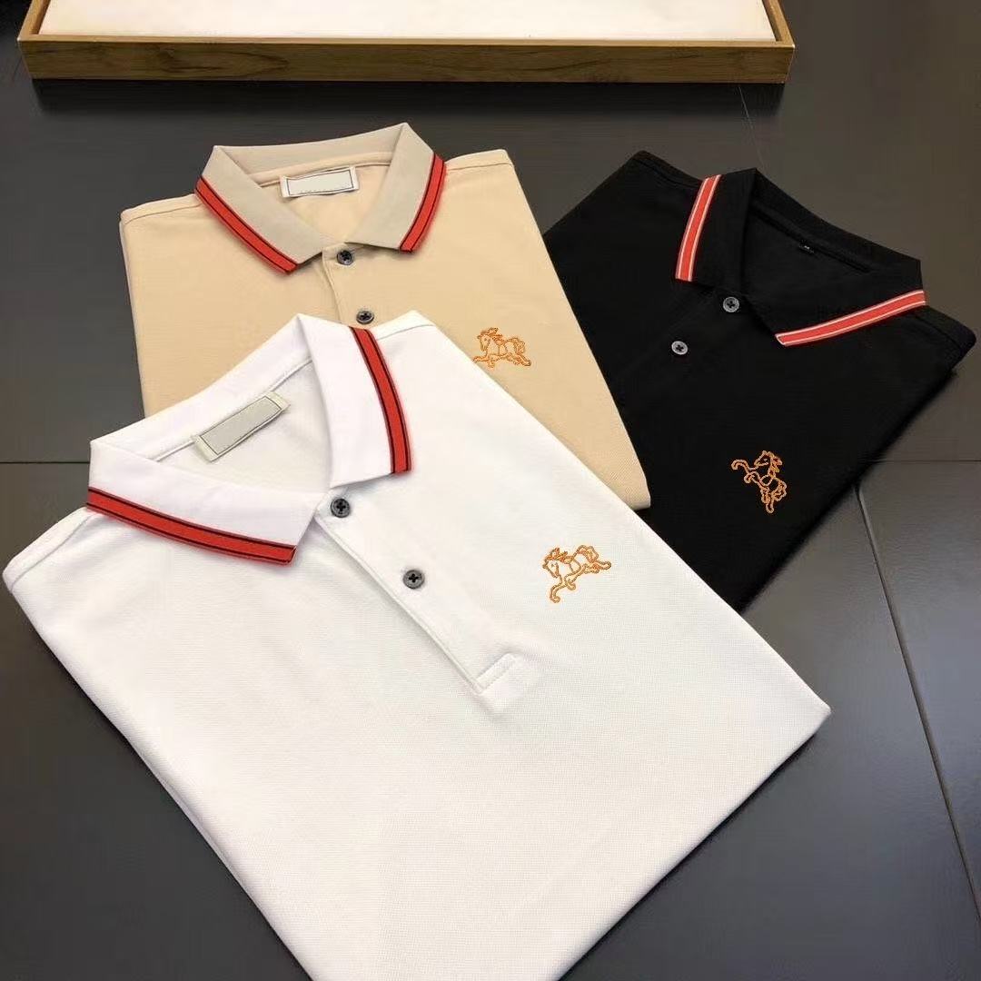 Men's Tees & Polos Men's summer new embroidery leisure lapel plus size polo business short sleeve T-shirt trend shirt