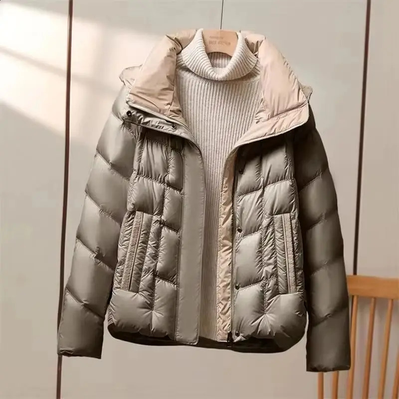 Womens Down Cotton Jacket Fashion Hooded Short Ladies Winter Parka Coat Loose Keep Warm Temperament Female Outerwear 260920