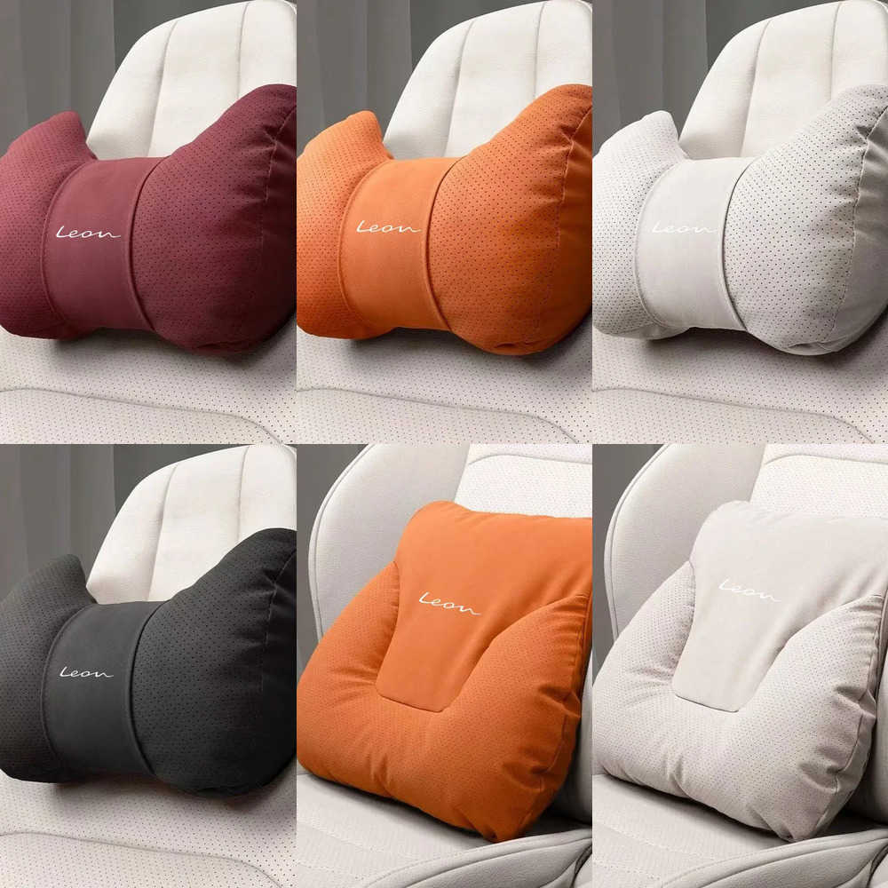 For Car Seat Covers SEAT Leon 5f MK2 MK3 Car Headrest Neck Support Seat Lumbar Cushion Soft Neck Pillow Automobile interior Accessories J260919