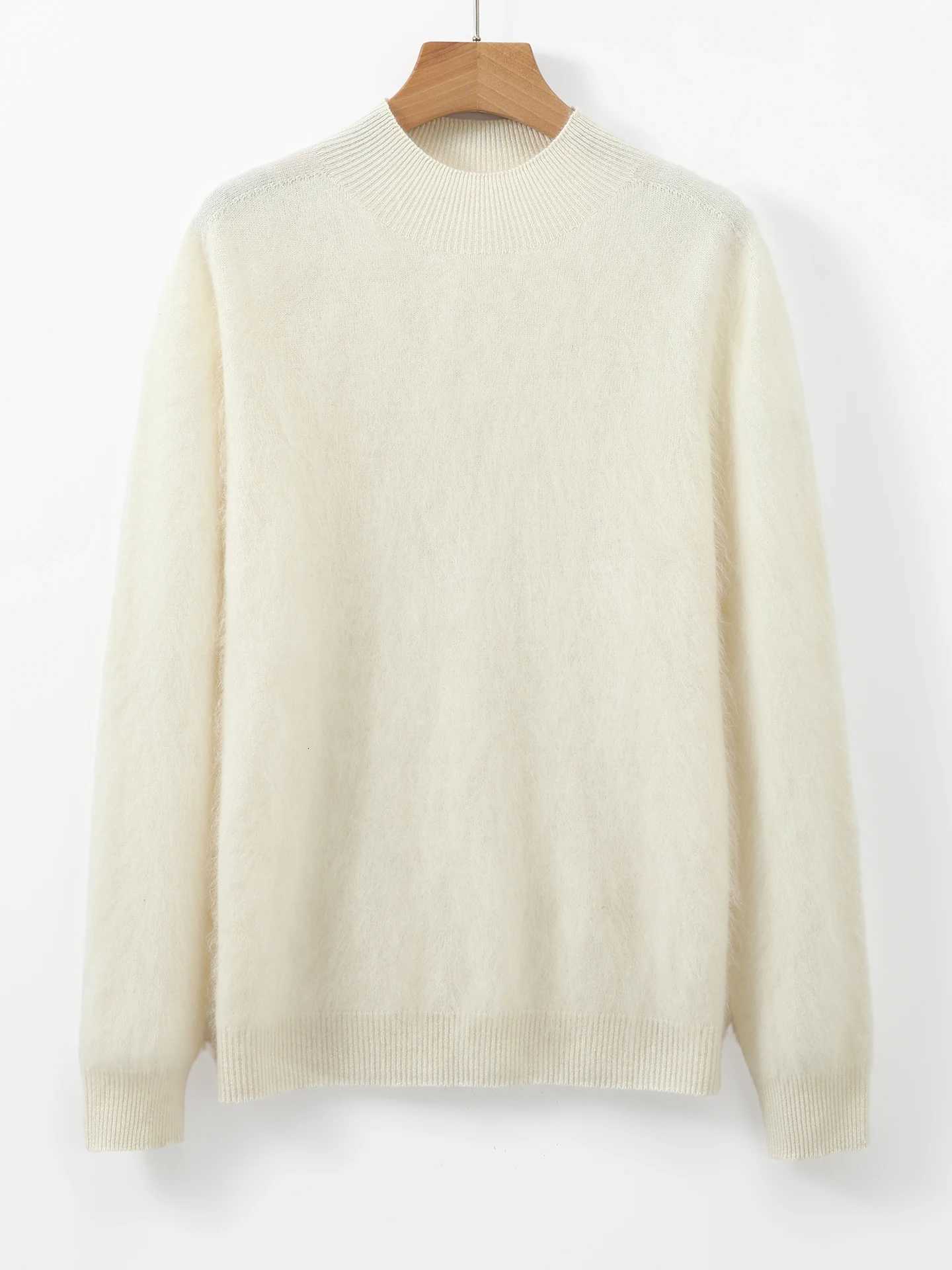 Women's T-Shirt Elegant Autumn Winter Women's Sweater Brushed Merino Wool Blend Knitwear Cashmere Warm Pullover Long Sleeve Jumper Clothin