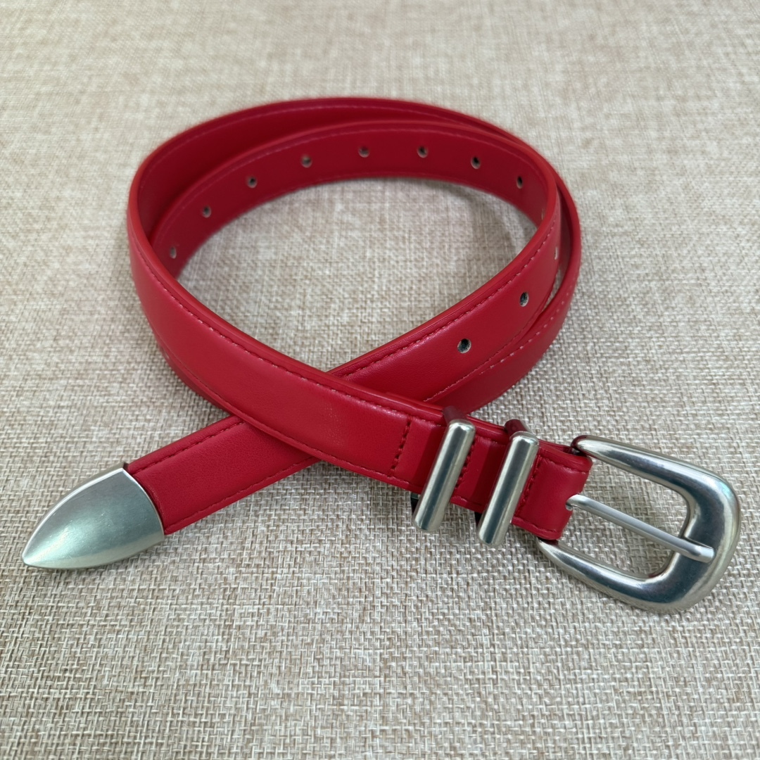 New Korean-style women's fashion versatile trendy internet celebrity simple accessory belt, niche red denim belt