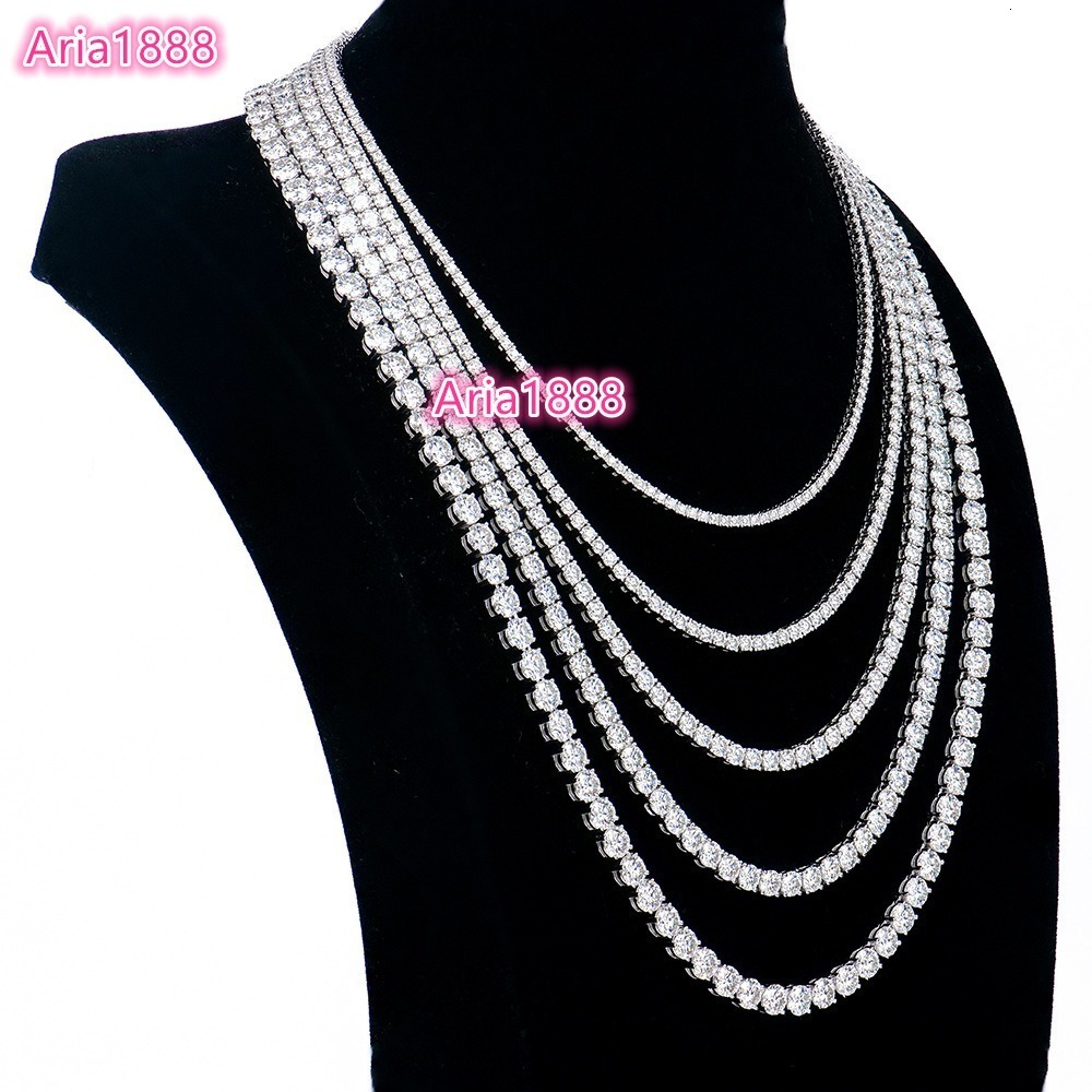 Custom Manufacturer 925 Sterling Silver VVS Moissanite Tennis Necklace for Women Anti-tarnish Jewelry OEM ODM Factory Wholesale
