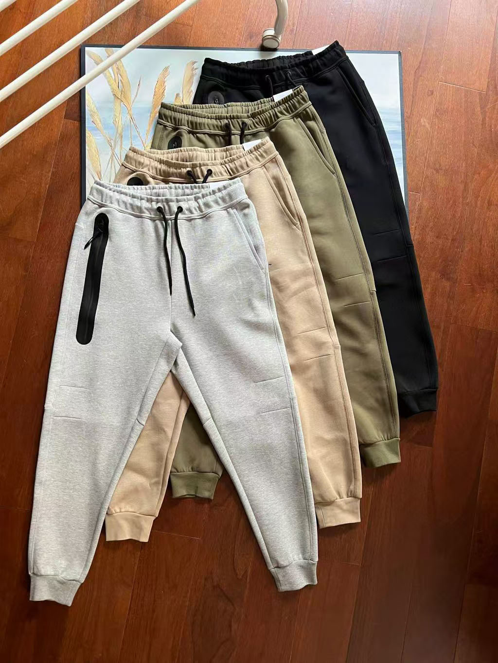 Designer 2026 Autumn New Men's Multi-Color Casual Sports Drawstring Side Zipper Air Layer Cotton Men's