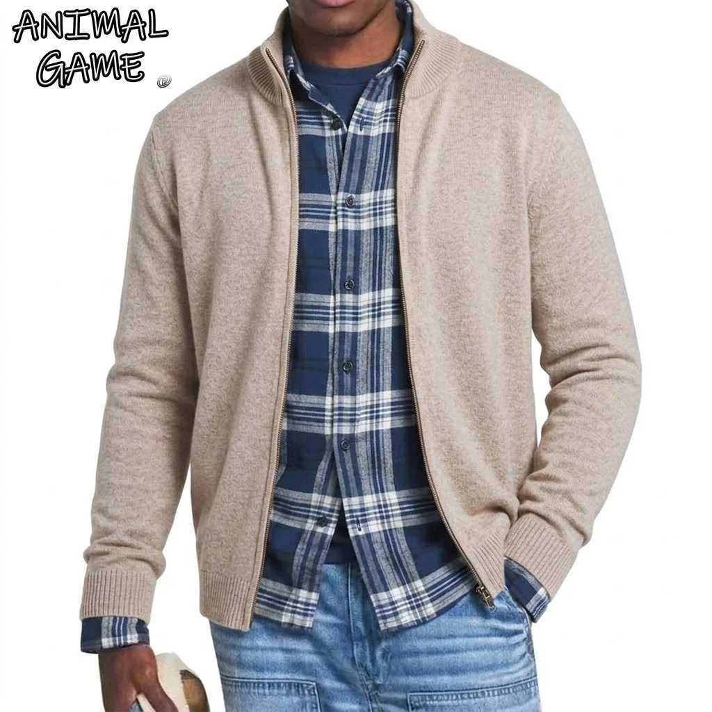 New Men's Casual Knitted Cardigan Sweater Jacket Spring Work Jumper Zip Up Coats Long Slve Pullover Solid Gym Sweatshirts Man Q260921