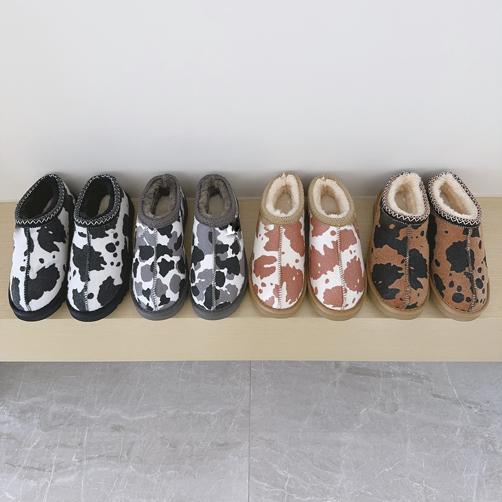 Real Australia High-quality girls warm snow boots Baby Kid's Winter Slippers Sheepskin Shearling Women's Boot Winter Mules Slip-on Wool Wa