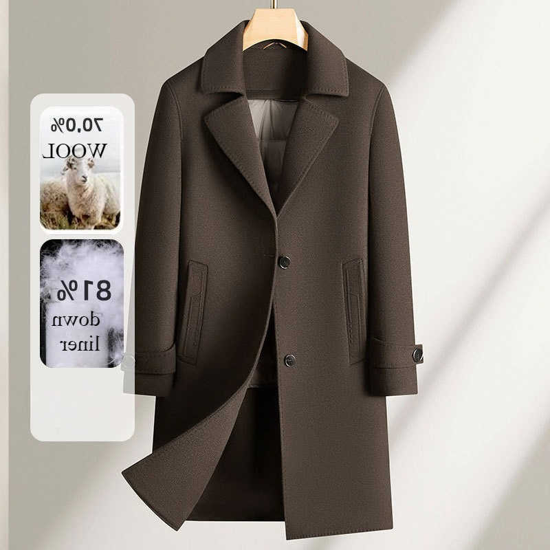 Arrivo in misto lana da uomo Cappotto da uomo nuovo per l'autunno inverno Stile medio-lungo Piumino staccabile Piumino staccabile Giacca a vento in