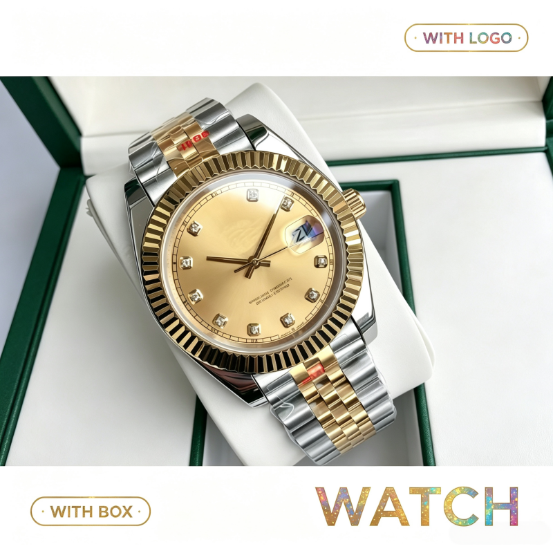Watches Men Designer Luxury Moissanite Diamond Green Dial Gold Stainless Steel Watch Women Designer Waterproof Jubilee Bracelet with Box Gift for Hi