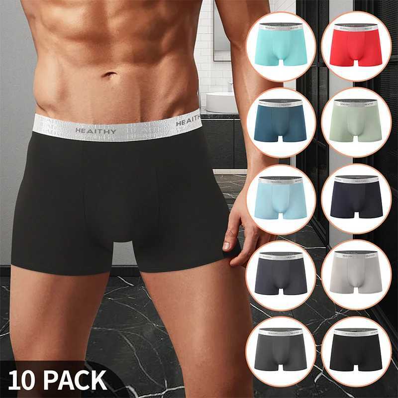 10 Piece Set Of Men's Four Season Fashionable Boxer Shorts Youth Solid Color Multi-Color Sports Comfortable Home Underwear Q260921